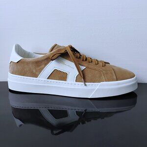 Santoni Men DBS1 Sneaker in Luxury & Beautiful Brown Suede Leather-Made in Italy